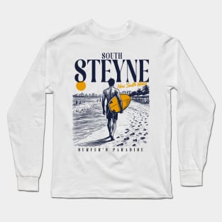 Vintage Surfing South Steyne, New South Wales NSW Australia // Retro Surfer Sketch // Surfer's Paradise Long Sleeve T-Shirt